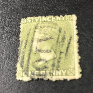 ST. VINCENT # 25--USED--GRAY/GREEN----VICTORIA---1880-81