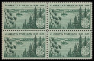 US 1106 Statehood Minnesota 3c block 4 MNH 1958