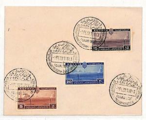 EGYPT 1938 FDC Cairo TELECOMS CONFERENCE Set First Day Cover EMBOSSED CREST AL60