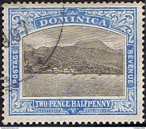 DOMINICA 1907 KEDVII 2½d on 2½d Grey & Bright Blue SG40 FU