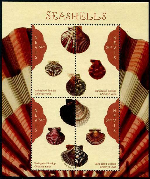 HERRICKSTAMP NEW ISSUES NEVIS Seashells Sheetlet