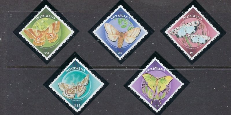 Botswana 688-92 MNH 2000 Moths (ap7038)