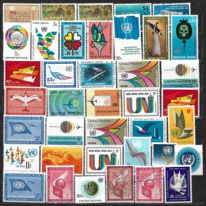 COLLECTION LOT OF 39 UNITED NATIONS 1957+ STAMPS