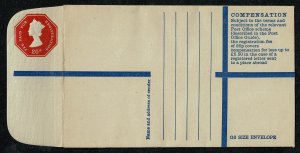 GB Registered Envelope. 20p vermilion. White lining  11 lines of print  H&B R...