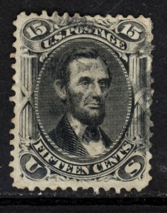 SCOTT 77 1866 15 CENT LINCOLN REGULAR ISSUE USED F-VF CAT $130!