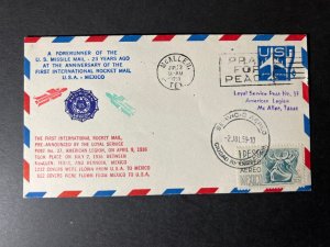 1959 USA Airmail Cover McAllen TX Local Use 23 Years First International Rocket