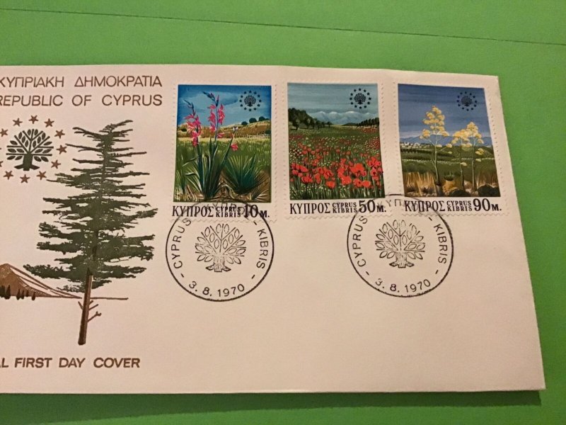 Cyprus First Day Cover Trees Plants 1970 Stamp Cover R43226