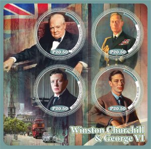 Stamps. Famous people.  Winston Churchill 2019 1+1 sheets perforated