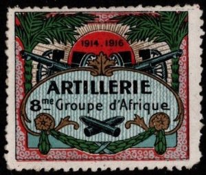 1914 WW One France Delandre Poster Stamp 8th Artillery Group of Africa