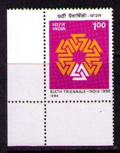 INDIA Sc# 1118 MNH FVF Sixth Triennale Art Exhibition 1986