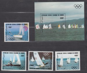 Z4489, JL Stamps 1983 comoro islands set mnh + s/s #c127-31  sports sailing