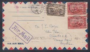 Canada 1937 45c Rate Airmail Cover Montreal to Buenos Aires Argentina