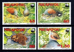 Niuafo'ou - Tonga 1992 Birds - WWF Complete Mint MNH Set SC 152-155