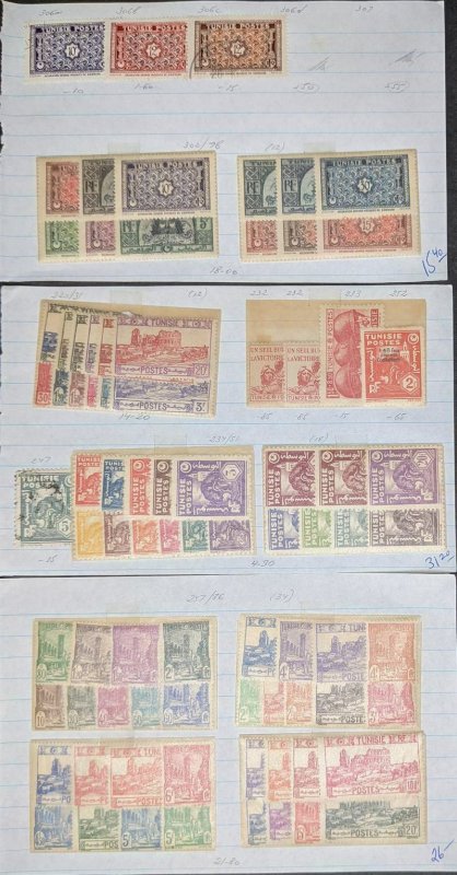 EDW1949SELL : TUNISIA Useful Mint & Used collection in O/T approval pgs Cat $968