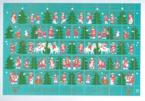 Denmark. Christmas Sheet 1980. Mnh. Folded. Children,Sled,Dog,Tree.Riding,Horse