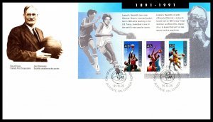 Canada 1344 Basketball Souvenir Sheet Canada Post U/A  FDC VF