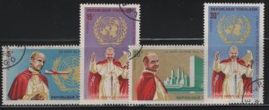 TOGO, 549-552, (5) SET, USED, 1966 Pope Paul VI, Plane an UN emblem