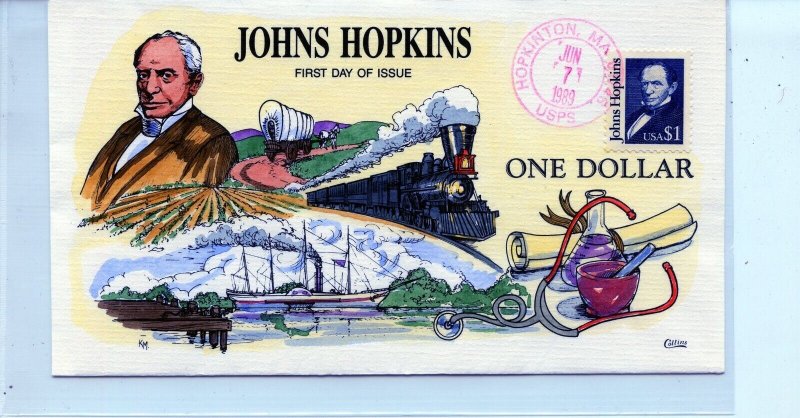 U.S. #2194 (US040) Collins FDC John Hopkins $1.00 1989 issue, VF