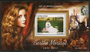 SIERRA LEONE  2015 BERTHE MORISOT  PAINTINGS  SOUVENIR  SHEET MINT NH