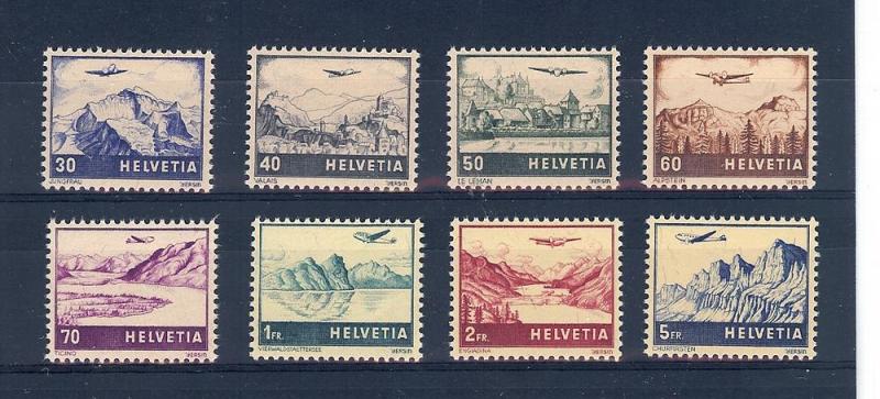 Switzerland, C27-34, Various Designs Airmail Singles,**MNH**