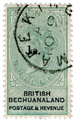 (I.B) British Bechuanaland Revenue : Duty Stamp 1/- on 1/- OP (Mafeking)