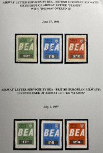 Air Letter Service By BEA 6th Issue Of Airway Letter Stamps 1956 Collection Lot