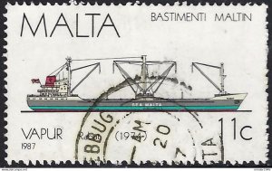 MALTA 1987 11c Multicoloured, Maltese Ships-Vapur-Rabat 1974 FU