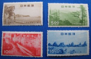 STAMPS OF JAPAN - NATIONAL PARKS - SCOTT #450-453  MLH  -  1949 COMPLETE (J9)