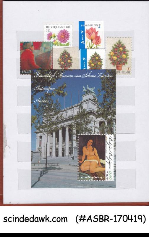 COLLECTION OF BELGIUM MNH STAMPS WITH M/S IN SMALL STOCK BOOK