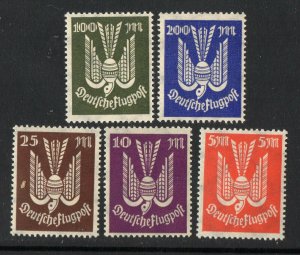 Thematic stamps GERMANY 1923 AIR 5v 269/73 mint