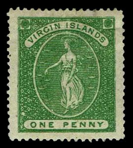 1868 Virgin Islands #4 Virgin & Lamps - OGHR - VF/XF - CV$87.50 (ESP#3372)