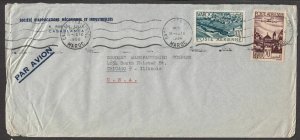 1950 Morocco airmail postal history commercial cover to United States