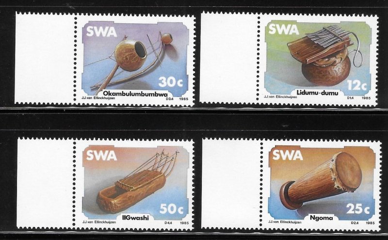 South West Africa 1985 Endemic Musical Instruments Sc 548-551 MNH A807