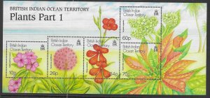 BRITISH INDIAN OCEAN TERR SGMS259 2001 PLANTS FLOWERS MNH