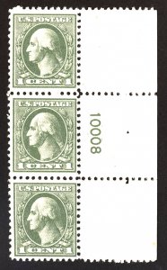 U.S. #525 MINT PL# Strip OG NH 