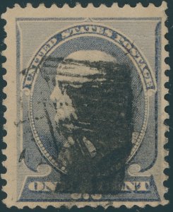 US 212 1 cent Franklin fancy cancel; Used; Fancy cancel -- see details and scan