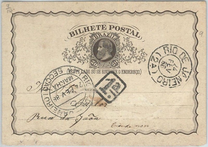 72247 - BRAZIL - POSTAL HISTORY - STATIONERY CARD # BP11 Brown / Black 1888-