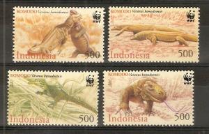 Indonesia 2000 WWF Komodo Dragon Reptiles Sc 1911-14 MNH