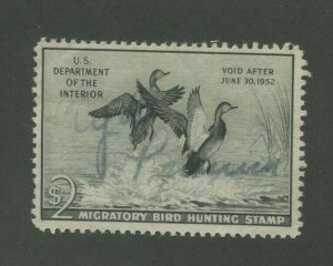 1951 US Federal Hunting Permit Duck Stamp #RW51 Used F/VF Faded Pen Cancel