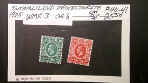 Somaliland Protectorate 1905 Scott# 40-41 M Hinged F-VF WMK 3