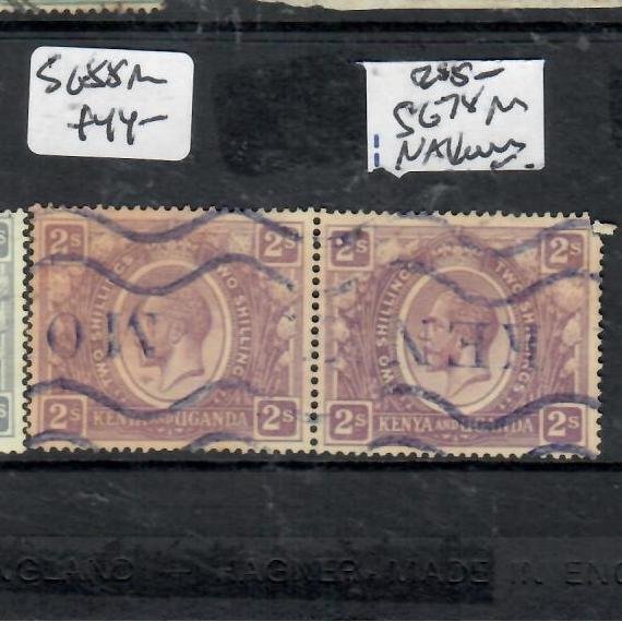 KENYA  & UGANDA  KGV  2/-   SG  8  PAIR VFU      P0801H