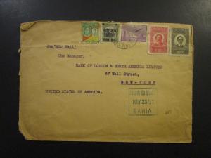 Brazil 1931 Airmail Cover to USA / Light Creases on Stamps - Z6052