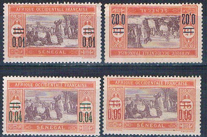 Senegal 127-30 MLH set Preparing food surcharged 1922 (S0775)