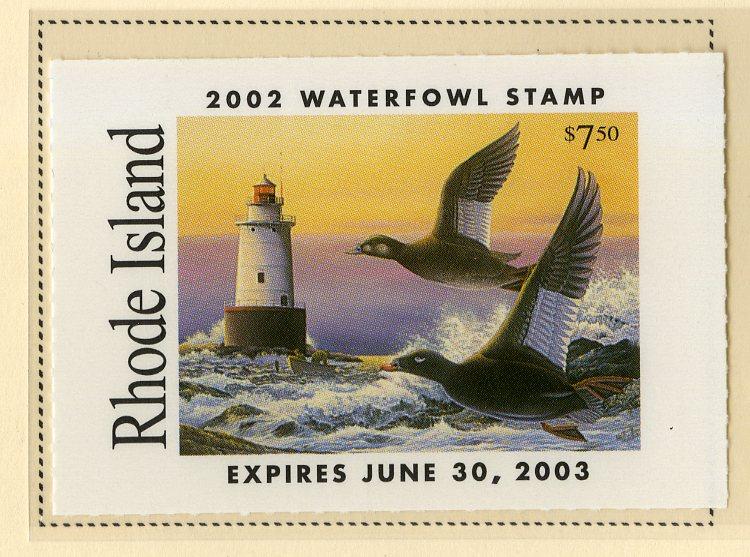 US RI7 RHODE ISLAND STATE DUCK STAMP 2002 MNH SCV $12.00 BIN $6.00