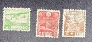 Japan Scott Number 222, 273, C5 Used/MH