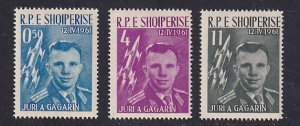 Albania   #604-606  MNH  1962 manned space flight Gagarin Vostok 1