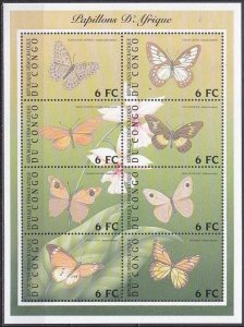 2001 Congo Kinshasa 1646-1653KL Butterflies 16,00 €