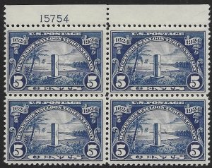 US 616  1934   5 cents block 4  fine mint nh