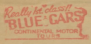 Meter cut GB / UK 1954 Blue Cars - Continental Motor Tours