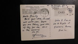 1943 USA Advertisement Postcard Cover Greensboro NC to Penn IN City of Charm Co